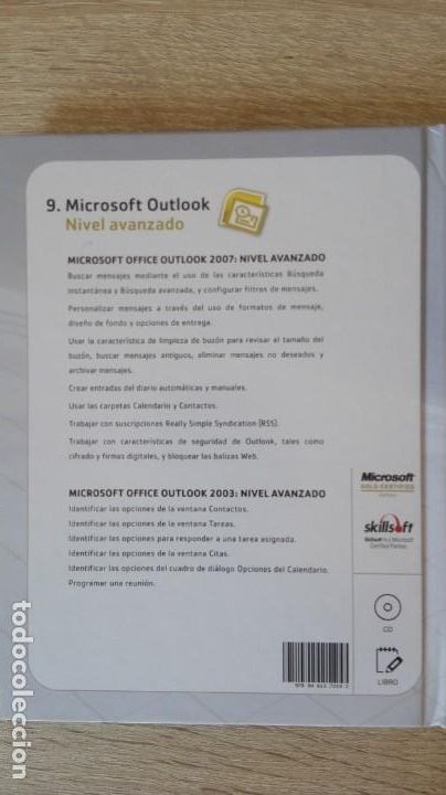 Videojuegos y consolas: 9.MICROSOFT OUTLOOK NIVEL AVANZADO,LIBRO+PC CD ROM CURSO WINDOWS SKILLSOFT 2010 - Foto 3
