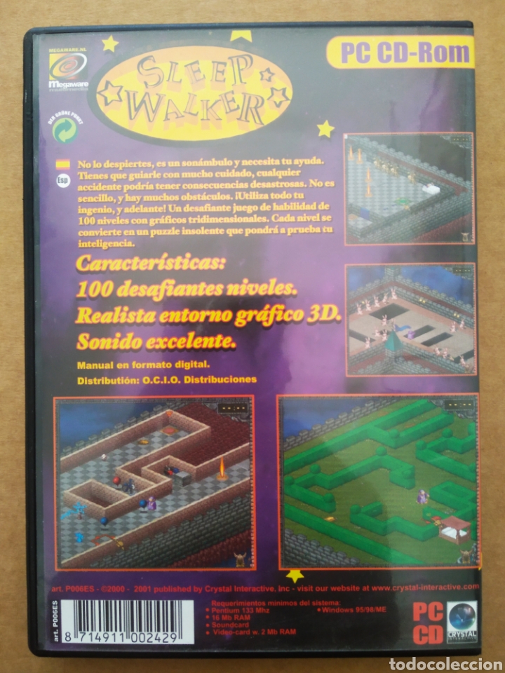 Videojuegos y consolas: Juego PC Sleep Walker (Megaware/Crystal Interactive, 2001). CD-Rom. - Foto 2