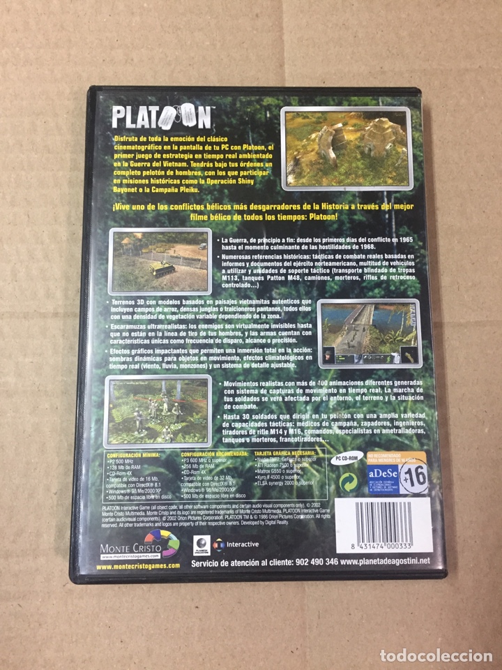 Videojuegos y consolas: PLATOON, juego para PC, disco como NUEVO - Foto 2