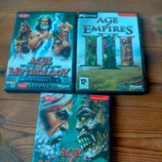 Videojuegos y Consolas: PACK AGE OF MYTHOLOGY + AGE OF EMPIRES III 3 + CAJA DE EXPANSON THE TITANS (SIN CD). Lote 292407163