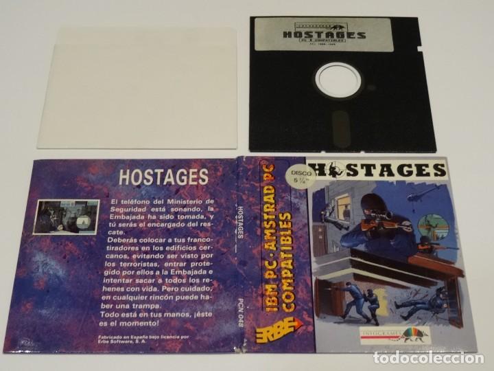 Videojuegos y consolas: PC IBM Compatibles - Hostages ERBE Disco 5 1/4 Disc - Foto 4