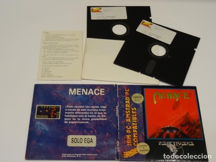 Videojuegos y consolas: PC IBM Compatibles - Menace ERBE Disco 5 1/4 Disc - Foto 4