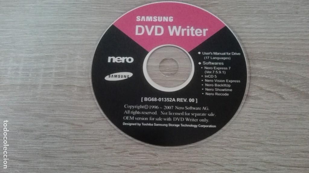 Videojuegos y consolas: NERO EXPRESS 7-VISION EXPRESS-BACKLTUP-SHOWLINE-RECODE-SAMSUNG DVD ROM WRITER -NERO SOFTWARE AG-2007 - Foto 3