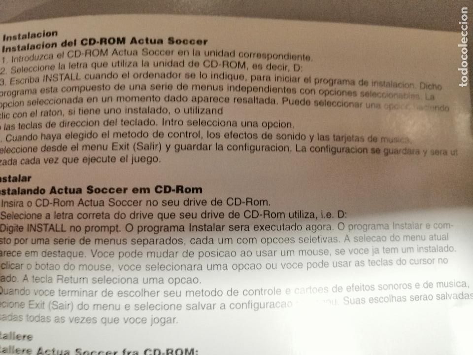 Videojuegos y consolas: ACTUA- Soccer. CD-ROM Juego PC - Foto 3