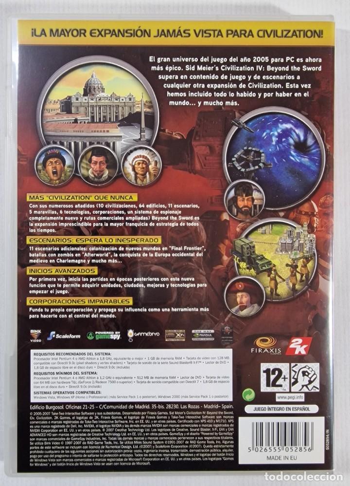 Videojuegos y consolas: CIVILIZATION IV - 4 + BEYOND THE SWORD + COLONIZATION / 2005-2008 / PC DVD - Foto 7