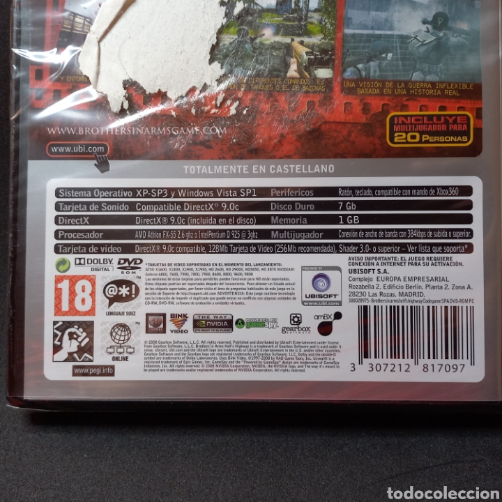 Videojuegos y consolas: BROTEHRS IN ARMS HELL`S HIGHWAY - nuevo a estrenar - precintado - CodeGame PC DVD ROM Ubisoft - Foto 2