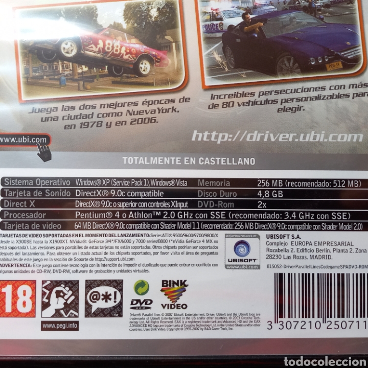 Videojuegos y consolas: DRIVER PARALLEL LINES - nuevo a estrenar - precintado - CodeGame PC DVD ROM Ubisoft - Foto 2