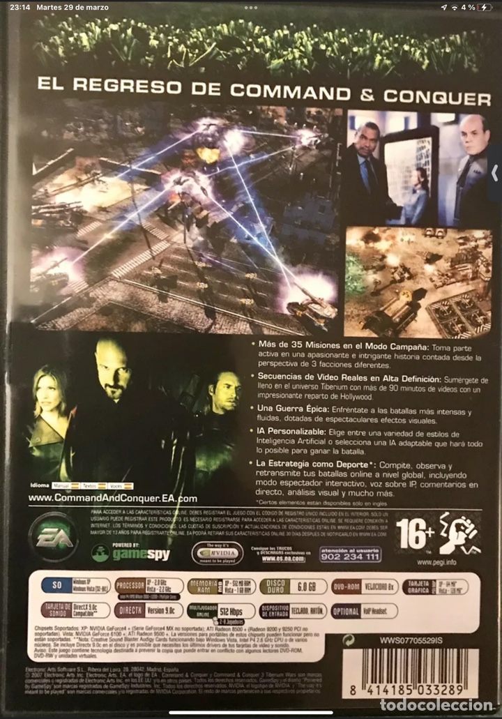 Videojuegos y consolas: Command & Conquer 3 : Tiberium Wars // PC DVD-ROM // Completo - PAL ESP - Foto 2