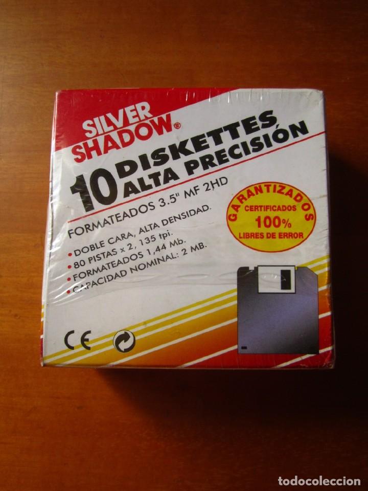 Videojuegos y consolas: Caja 10 Disquetes Precintados Silver Shadow - Foto 1
