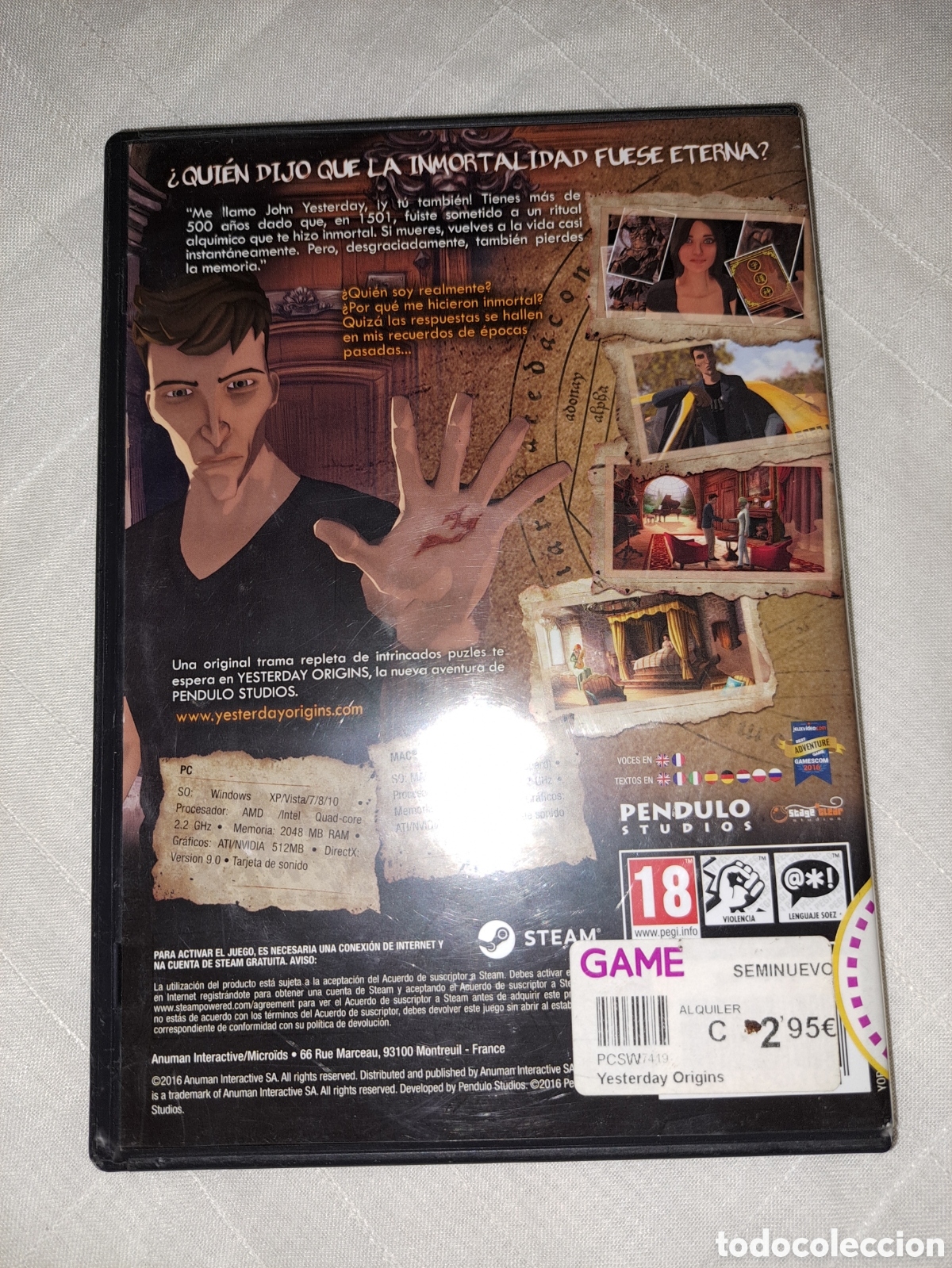 Videojuegos y consolas: YESTERDAY ORIGIN PC/MAC, JUEGO AVENTURAS P&Eacute;NDULO STUDIOS - Foto 2