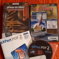 Videojuegos y Consolas: LOTE 3 CD SOFTWARE: ORDENA TUS LIBROS, FINSON PC CLEANER 2 Y EXPERT PDF 2 PRO. Lote 56648543