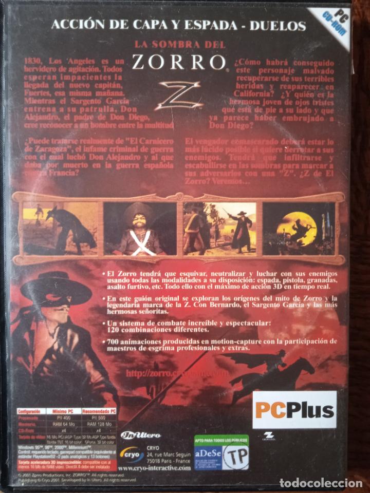 Videojuegos y consolas: LA SOMBRA DEL ZORRO - JUEGO PC CD - Foto 3