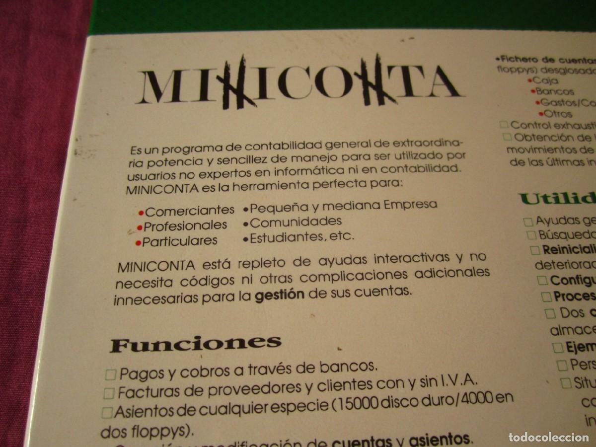 Videojuegos y consolas: Miniconta (Micronet) (Antiguo Programa de Contabilidad para PC) - Foto 4