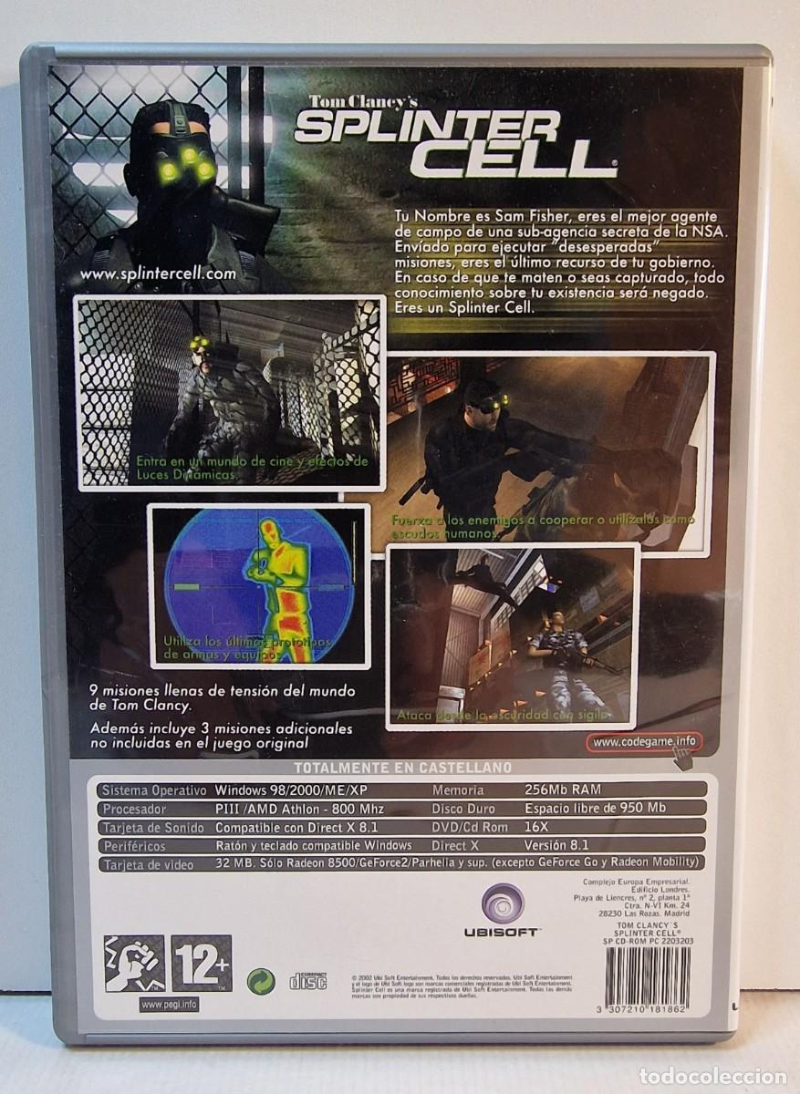 Videojuegos y consolas: SPLINTER CELL (TOM CLANCYS) / PRIMERA EDICI&Oacute;N 2002 / PC CD-ROM - Foto 2