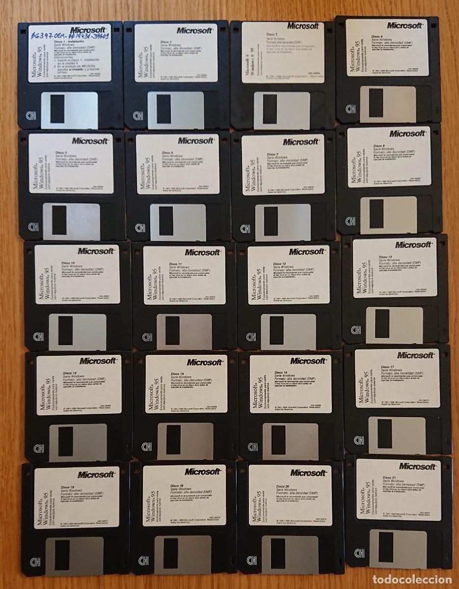 Videojuegos y consolas: Windows 95 21 discos 3 1/2 pulgadas - Foto 2
