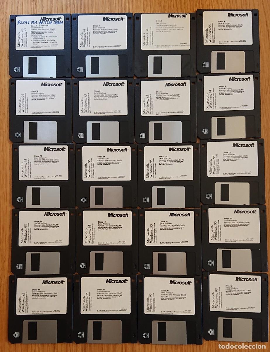 Videojuegos y consolas: Windows 95 21 discos 3 1/2 pulgadas - Foto 3