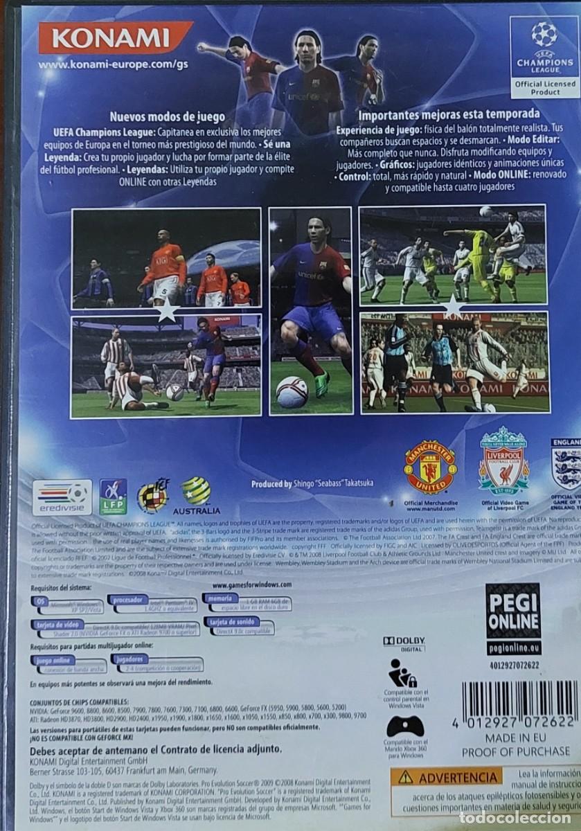 Videojuegos y consolas: Pro Evolution Soccer 2009 KONAMI PC DVD - Foto 2