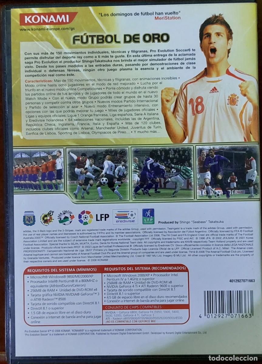 Videojuegos y consolas: Pro Evolution Soccer 6 KONAMI PC DVD-ROM - Foto 2