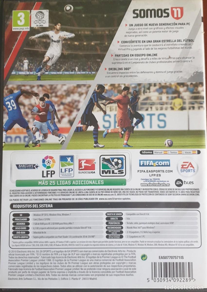 Videojuegos y consolas: Fifa 11 EA Sports PC DVD-ROM - Foto 2