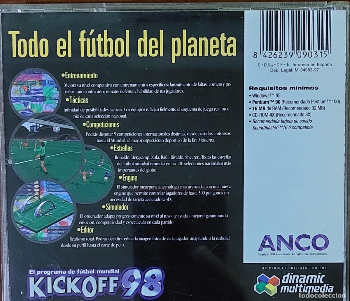 Videojuegos y consolas: Kick Off 98 ANCO Dinamic Multimedia PC CD-ROM - Foto 2