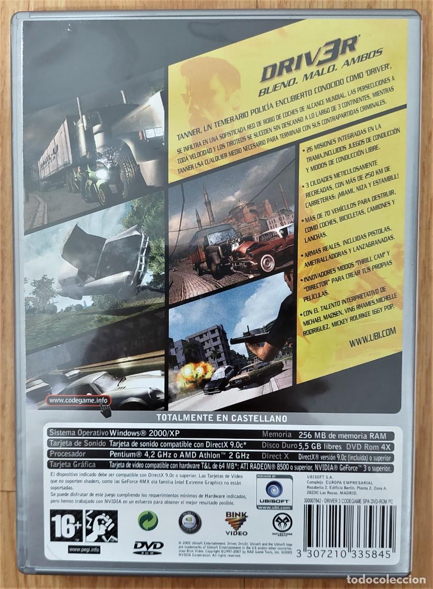 Videojuegos y consolas: Juego PC Driver 3 Una Misi&oacute;n Exclusiva. Espa&ntilde;ol. 2005 Ubisoft Codegame - Foto 2