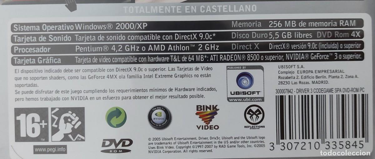 Videojuegos y consolas: Juego PC Driver 3 Una Misi&oacute;n Exclusiva. Espa&ntilde;ol. 2005 Ubisoft Codegame - Foto 4
