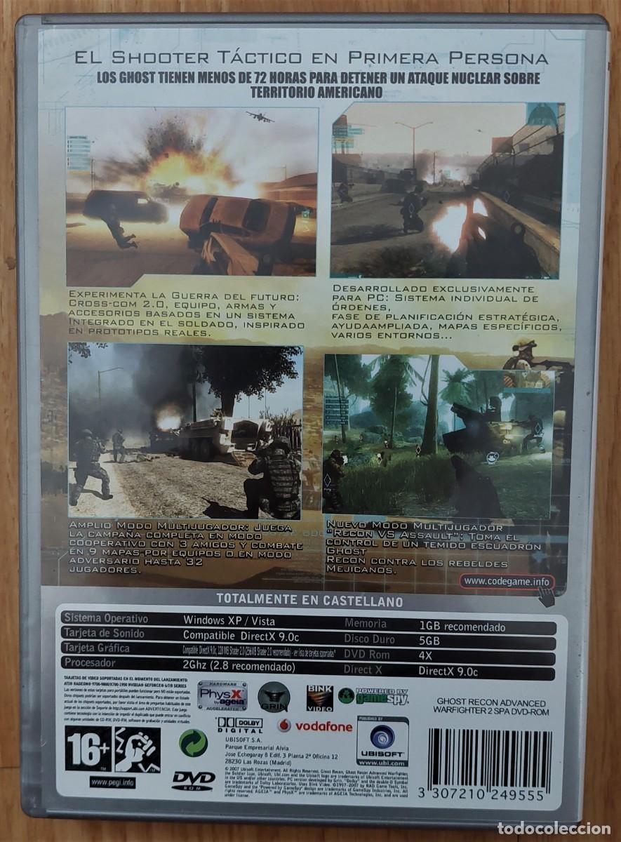 Videojuegos y consolas: Juego PC Tom Clancys Ghost Recon 2, Advanced Warfighter. Espa&ntilde;ol. 2007 Ubisoft Codegame - Foto 2