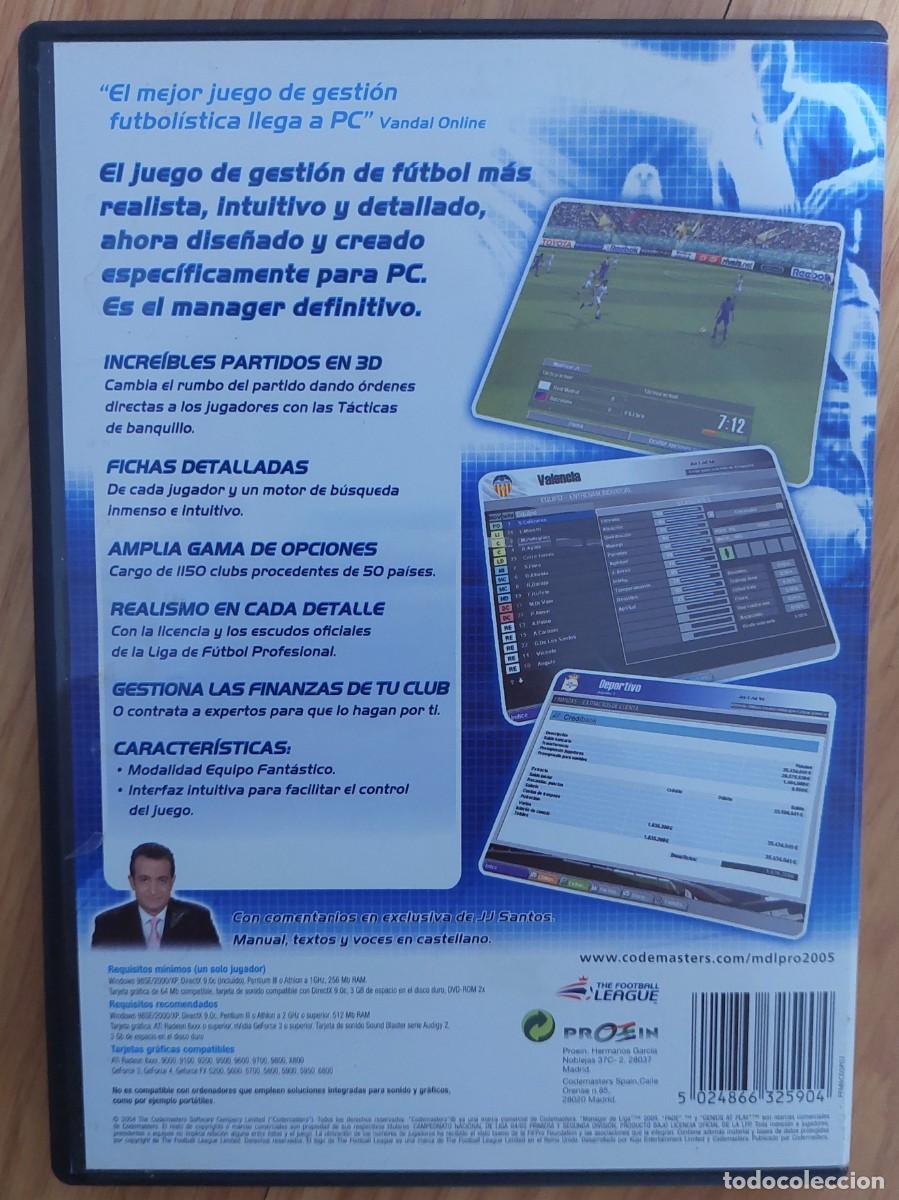Videojuegos y consolas: Juego PC Manager de Liga Profesional 2005. Espa&ntilde;ol. 2004 Codemasters Software - Foto 2