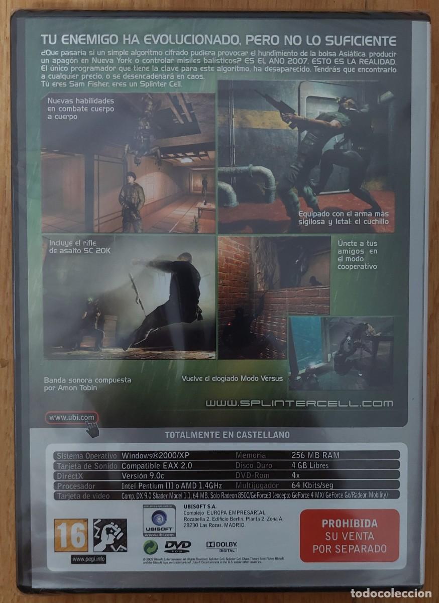 Videojuegos y consolas: Juego PC Tom Clancys Splinter Cell Chaos Theory PRECINTADO. Espa&ntilde;ol. 2005 Ubi Soft Codegame - Foto 2