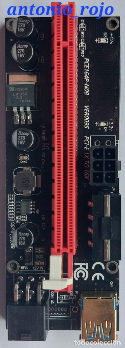Videojuegos y consolas: Riser PCIE para Tarjeta Gr&aacute;fica GPU Versi&oacute;n 009s Con Cable De 60 Cm - Foto 2