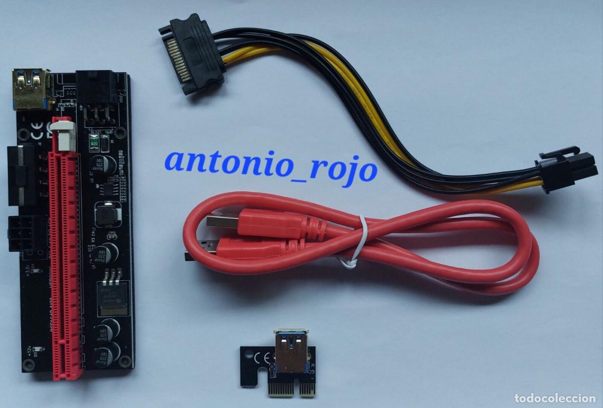 Videojuegos y consolas: Riser PCIE para Tarjeta Gr&aacute;fica GPU Versi&oacute;n 009s Con Cable De 60 Cm - Foto 7