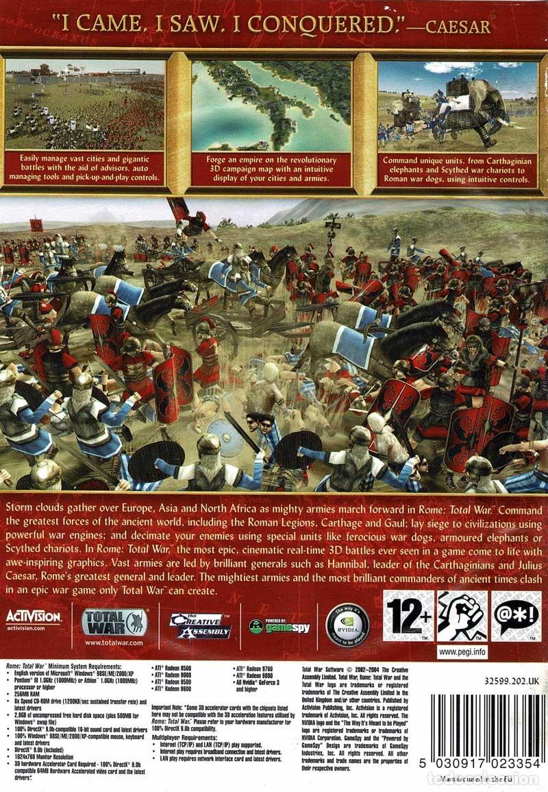 Videojuegos y consolas: Rome Total War (versi&oacute;n en ingl&eacute;s). Completo. PC - Foto 2