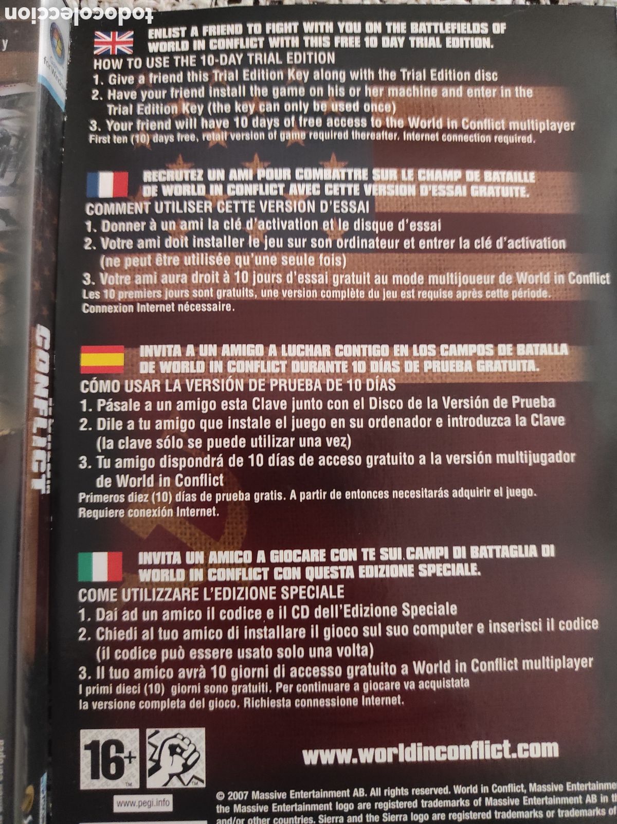 Videojuegos y consolas: WORLD IN CONFLICT , JUEGO PC - Foto 2