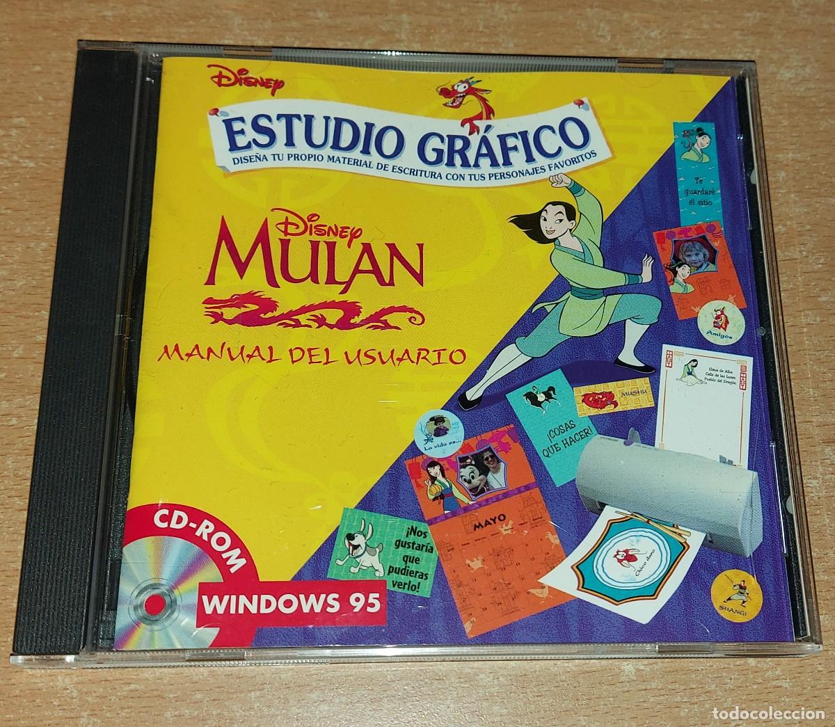 Videojuegos y consolas: CD ROM WINDOWS 95 ESTUDIO GRAFICO DISNEY MULAN - Foto 1