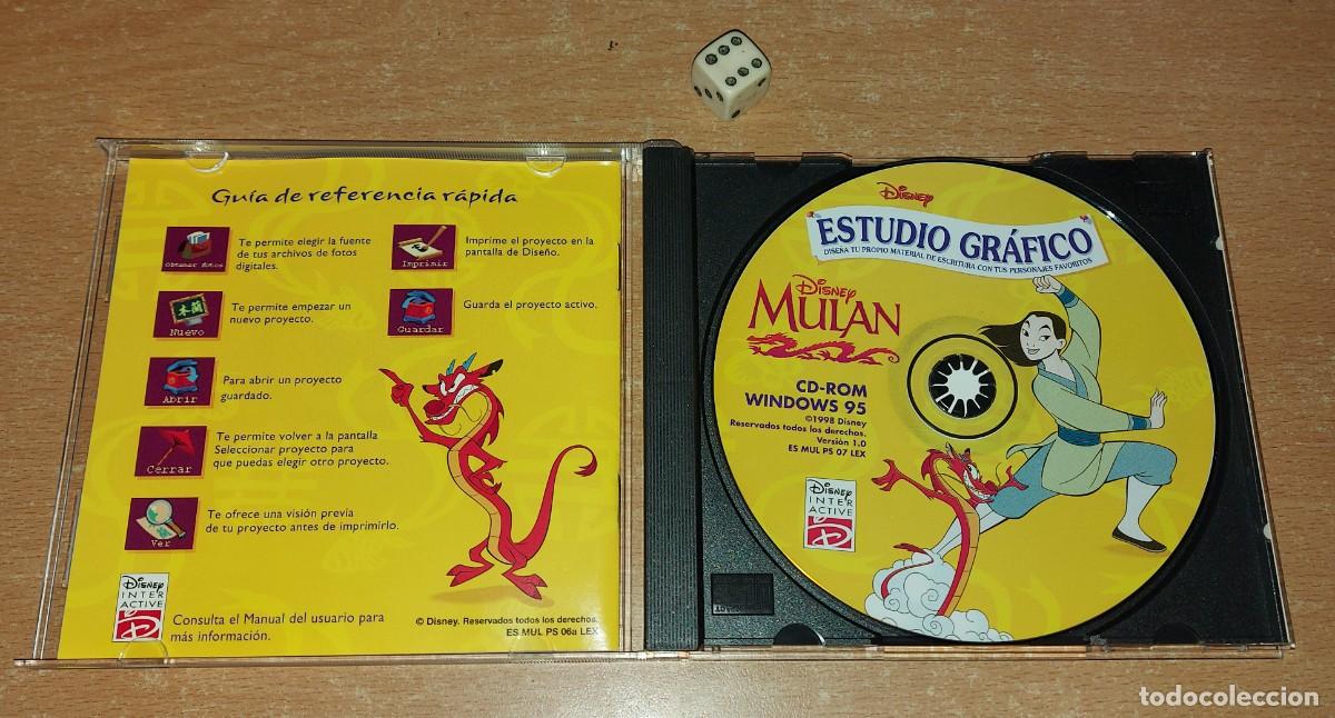 Videojuegos y consolas: CD ROM WINDOWS 95 ESTUDIO GRAFICO DISNEY MULAN - Foto 3