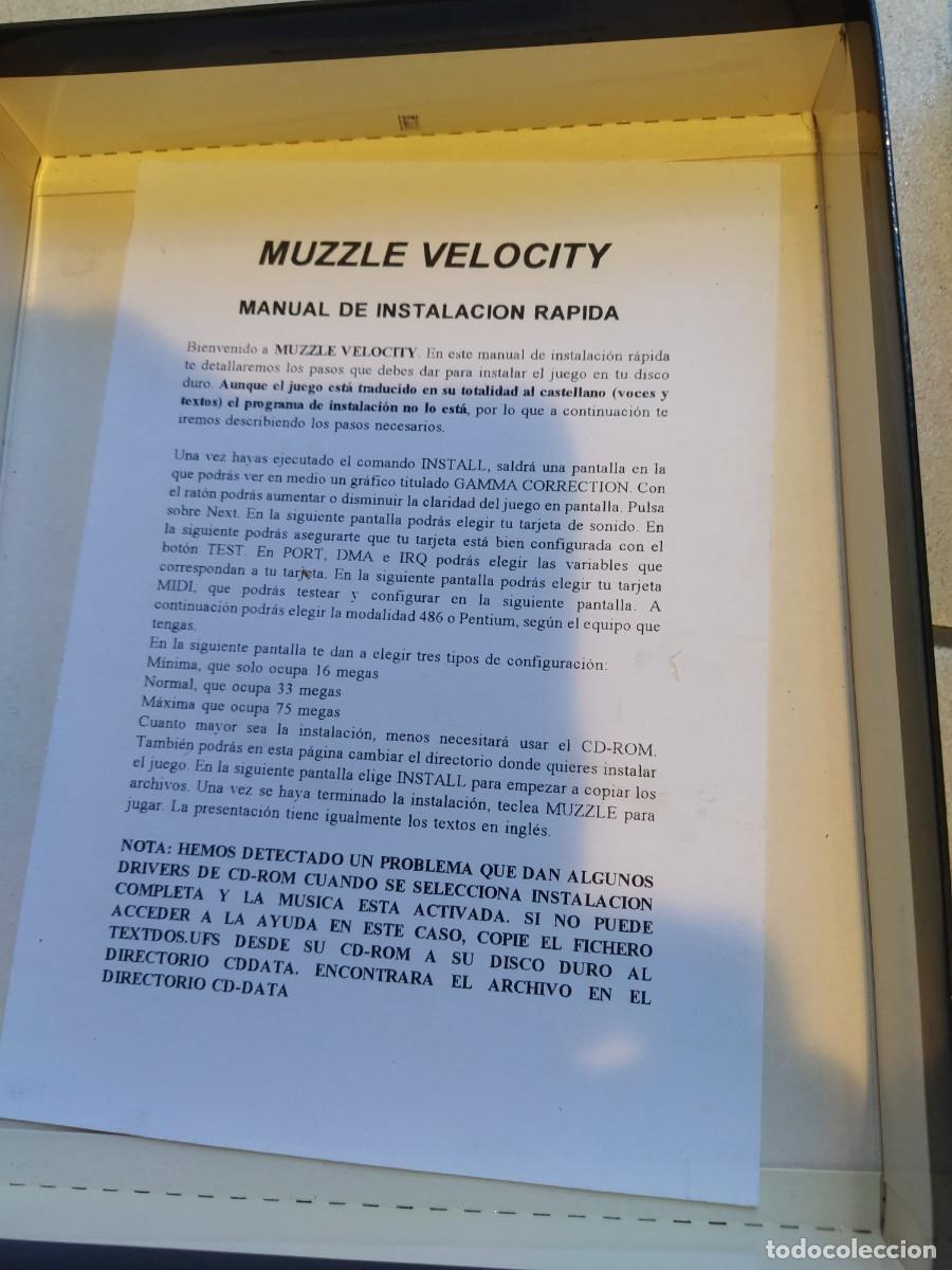 Videojuegos y consolas: MUZZLE VELOCITY PC CAJA GRANDE DE CARTON VERSION ESPA&Ntilde;OLA - Foto 8