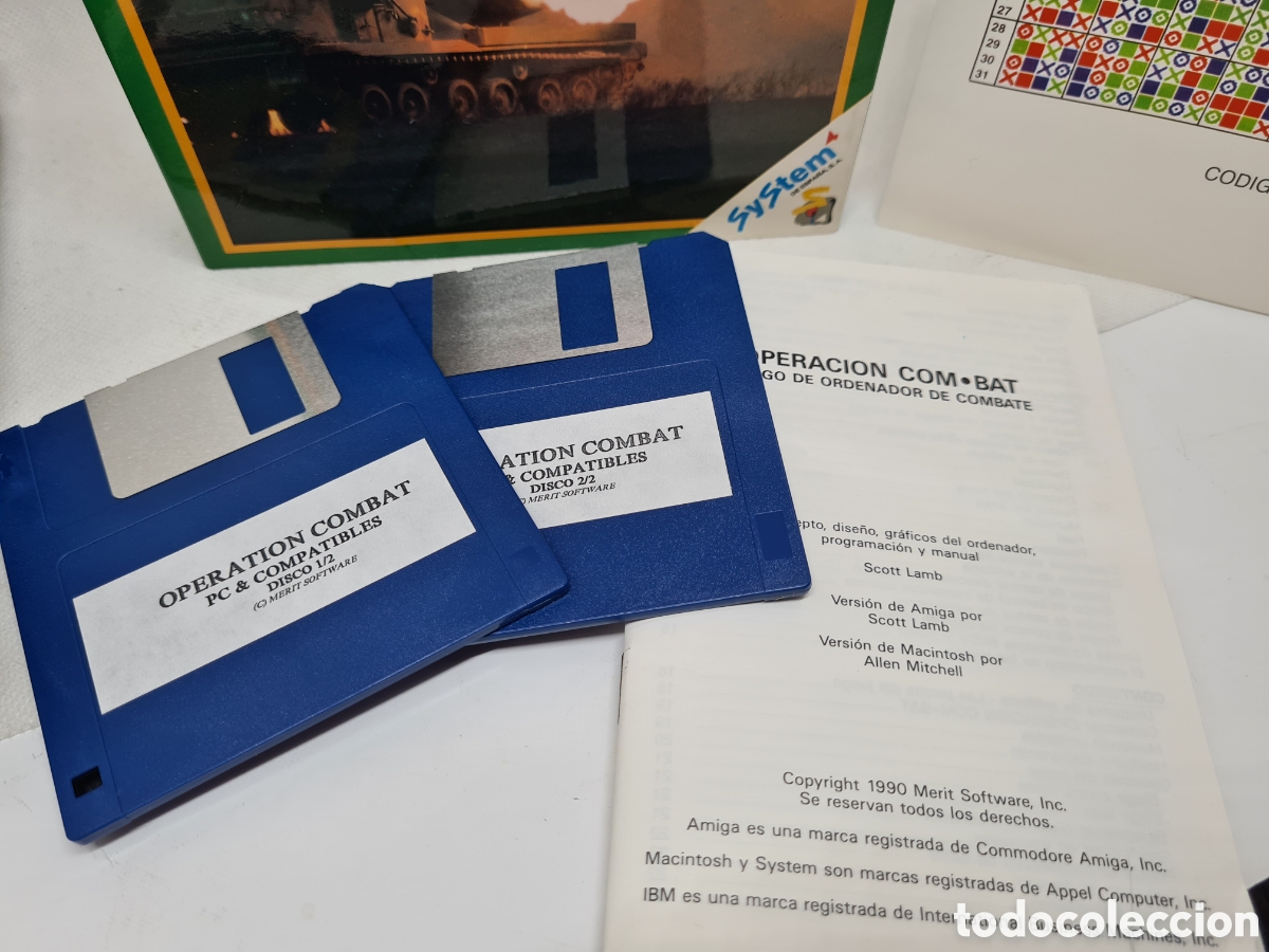 Videojuegos y consolas: UNICO JUEGO PC IBM 3 1/2 OPERATION COM BAT COMBAT COMPUTER BATTLE GAME SYSTEM 4 1990 - Foto 2