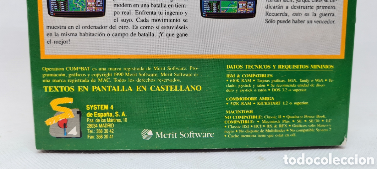 Videojuegos y consolas: UNICO JUEGO PC IBM 3 1/2 OPERATION COM BAT COMBAT COMPUTER BATTLE GAME SYSTEM 4 1990 - Foto 5