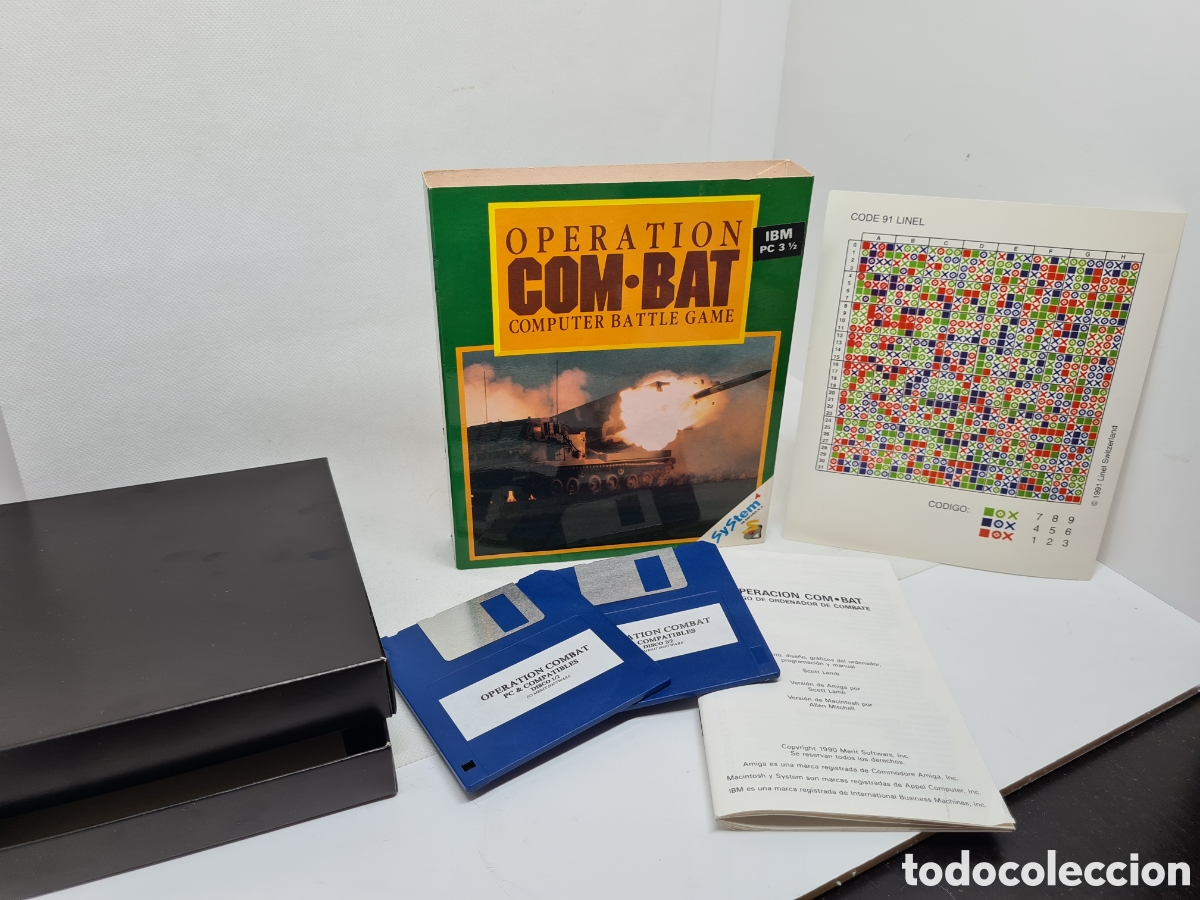 Videojuegos y consolas: UNICO JUEGO PC IBM 3 1/2 OPERATION COM BAT COMBAT COMPUTER BATTLE GAME SYSTEM 4 1990 - Foto 1