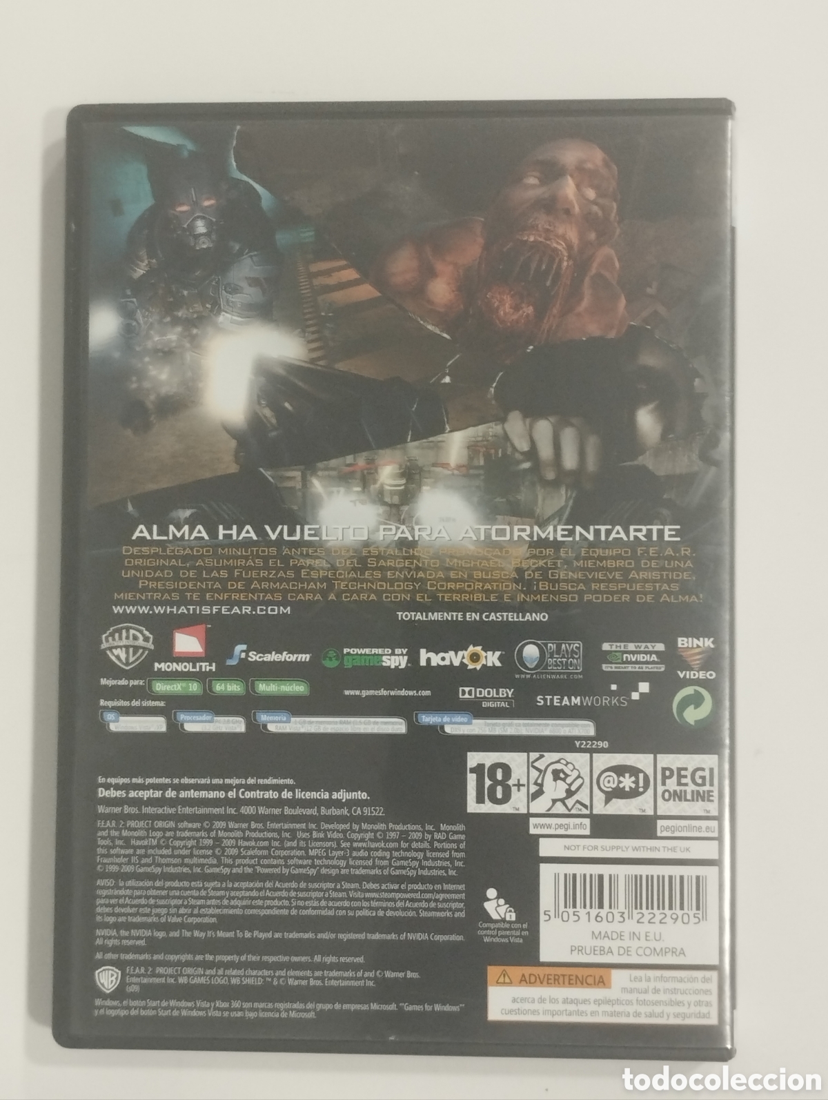 Videojuegos y consolas: F.E.A.R.2, PC. - Foto 4