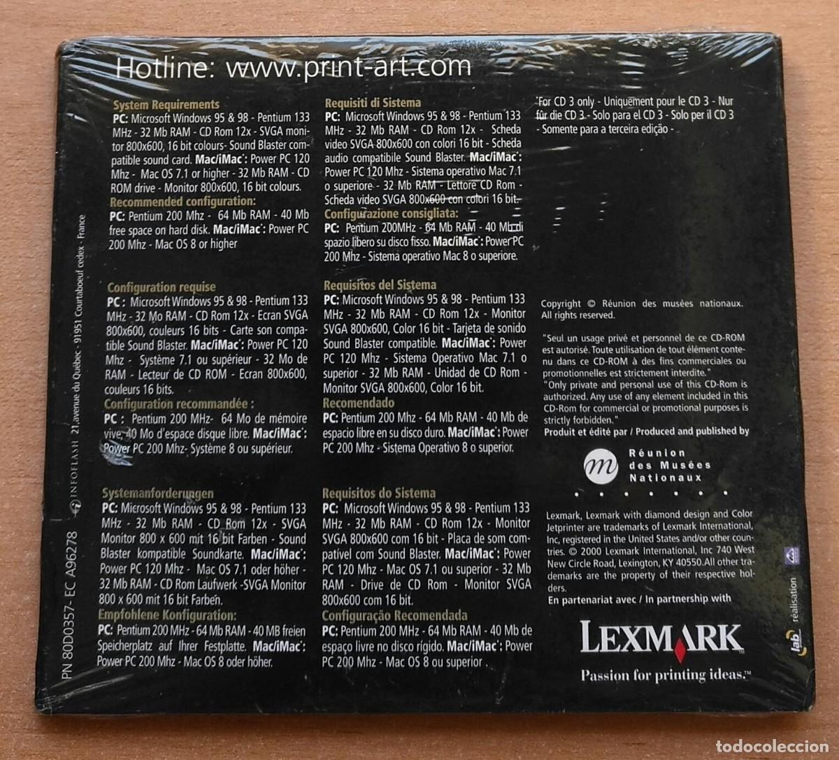 Videojuegos y consolas: PC CDROM PRINT GALLERY COLLECTOR LEXMARK - Precintado - Foto 2