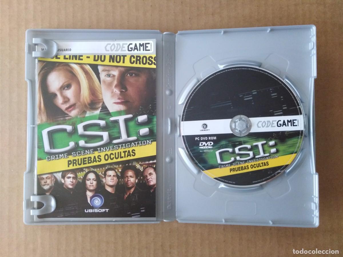 Videojuegos y consolas: Juego PC DVD-Rom CSI: Pruebas Ocultas (Ubisoft, 2007). Con manual. En castellano. Code Game. - Foto 3