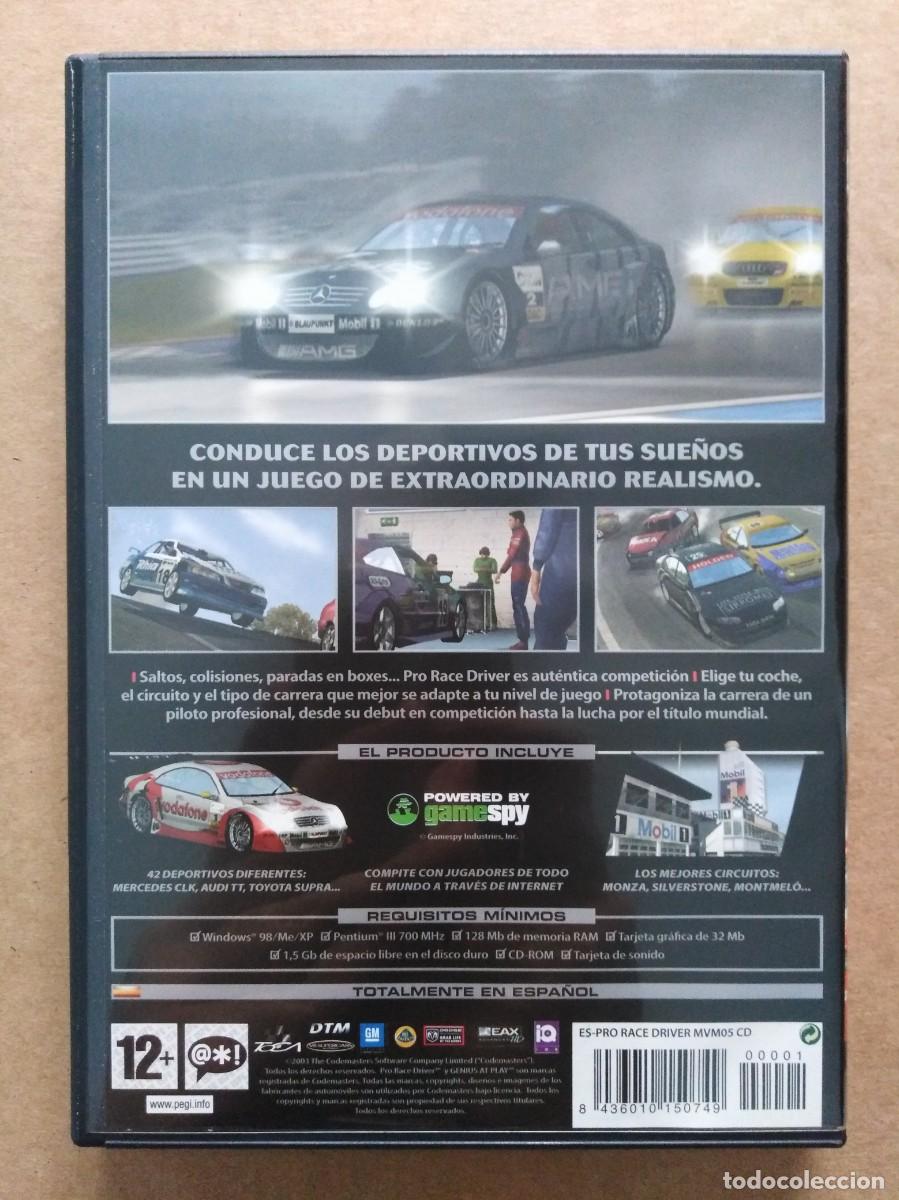 Videojuegos y consolas: Juego PC CD-Rom Pro Race Driver (Codemasters, 2003). 2 discos. Con manual y pegatinas. - Foto 2