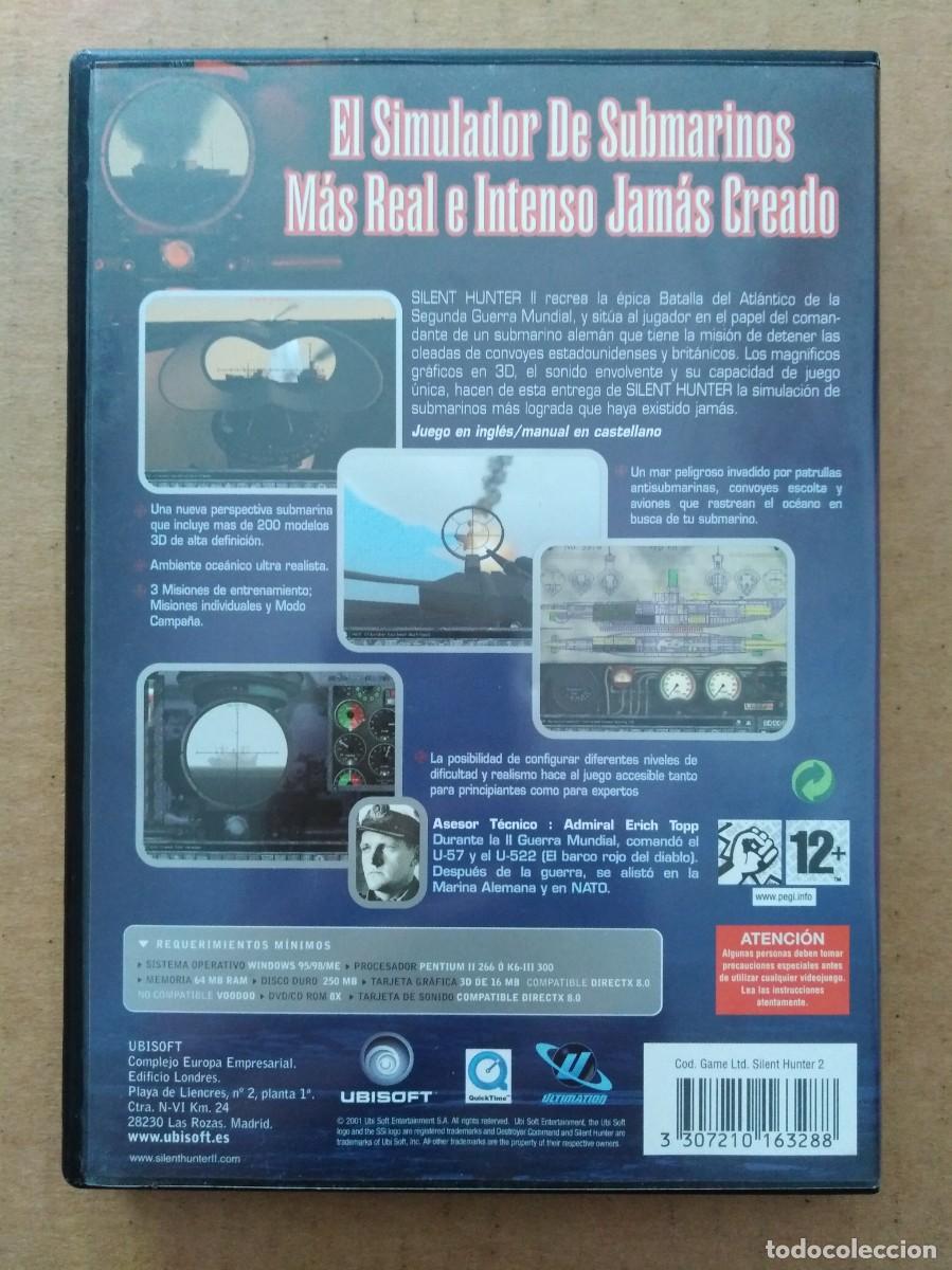 Videojuegos y consolas: Juego PC CD-Rom Silent Hunter II (Ubisoft, 2001). Code Game. Con manual. - Foto 2