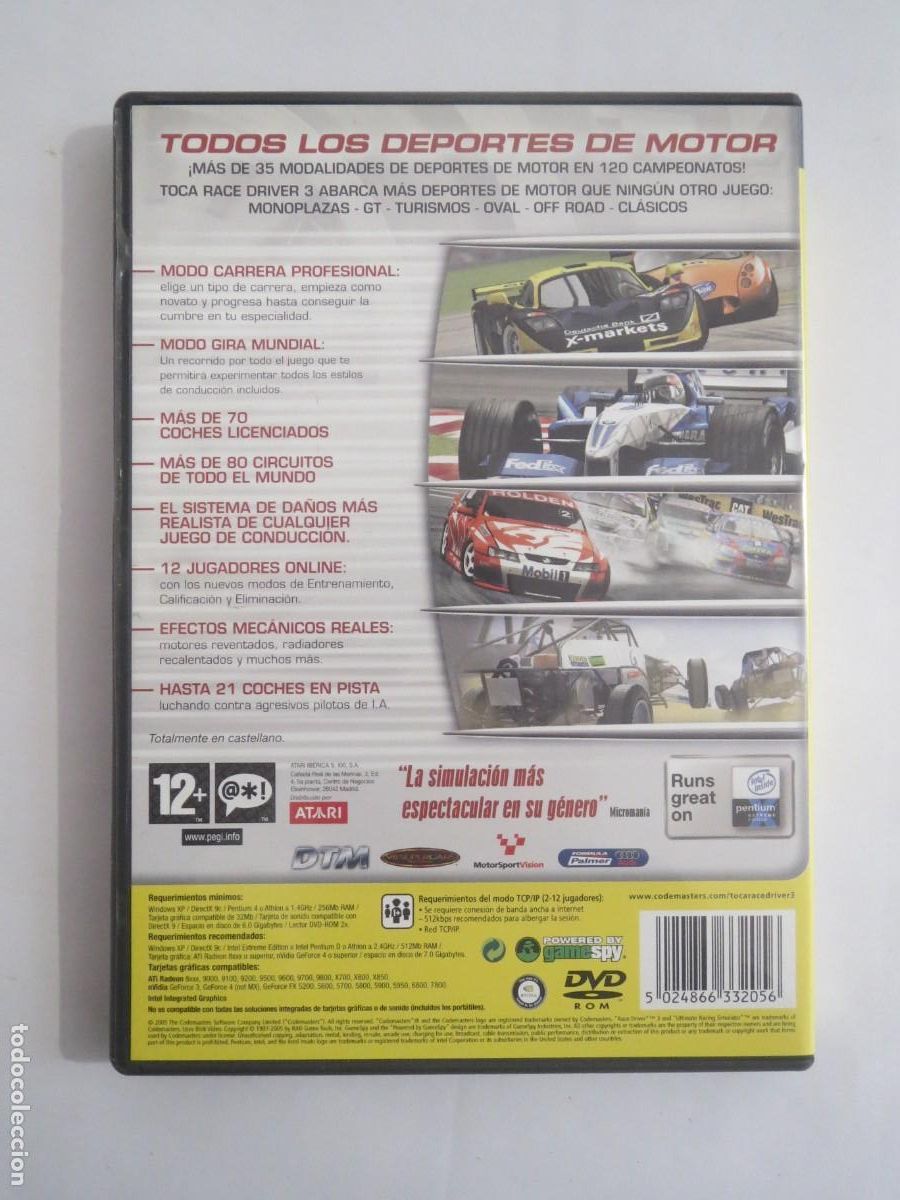 Videojuegos y consolas: TOCA RACE DRIVEN 3 CODEMASTERS BESTSELLERS 2005 PAL ESP PC 1 DVD COMO NUEVO - Foto 2