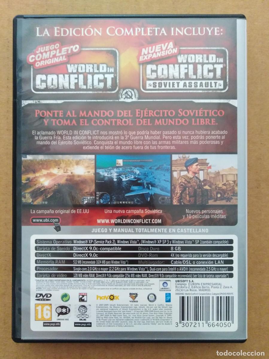 Videojuegos y consolas: Juego PC DVD-Rom World in Conflict: Complete Edition (Ubisoft/Code Game, 2009). Con manual. - Foto 2