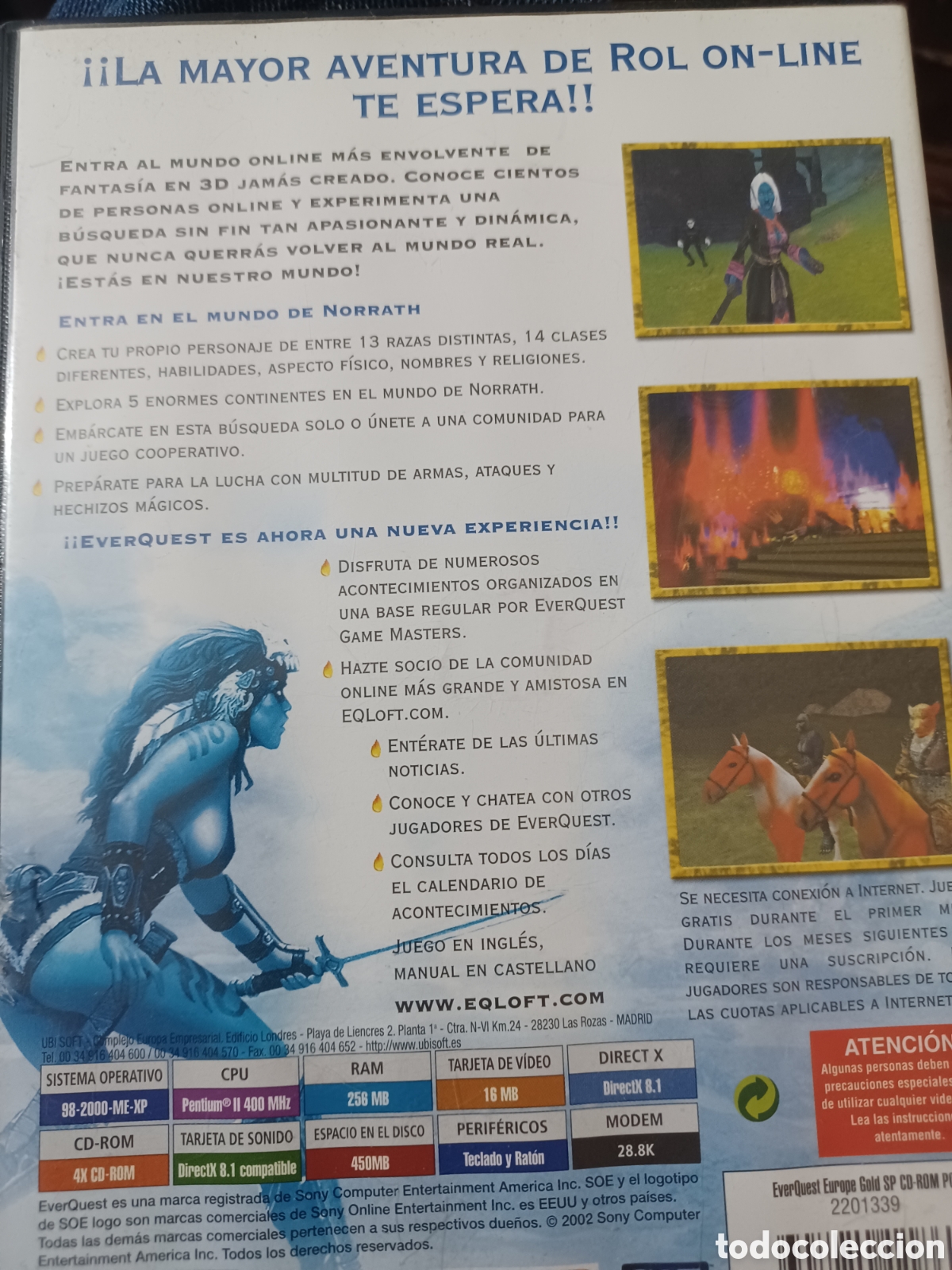 Videojuegos y consolas: Barybook 323. PC cd-rom Everquest New Dawn Ubi soft - Foto 2