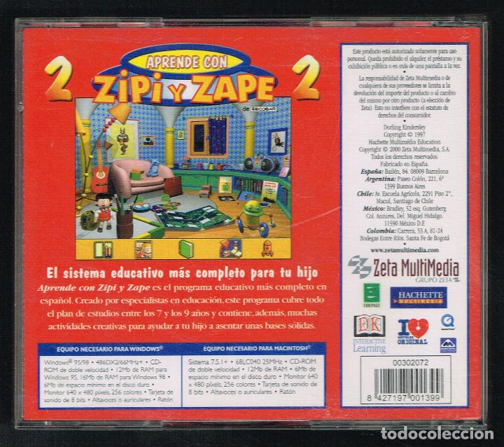 Videojuegos y consolas: APRENDE CON ZIPI Y ZAPE 2 - CD ROM PC 2000 - Foto 2