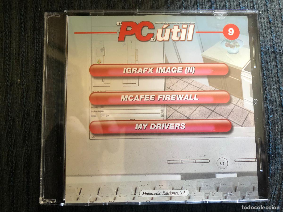 Videojuegos y consolas: Software antiguo original. CD-ROM. PC &Uacute;til n&ordm; 9. Igrafx Image (II), McAfee Firewall, My Drivers. - Foto 1