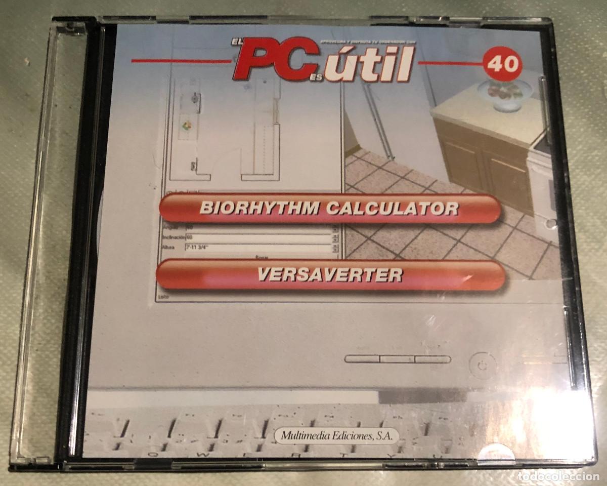 Videojuegos y consolas: Software antiguo original. PC &Uacute;til n&ordm; 40. CD-ROM. Biorhythm Calculator, Versaverter. - Foto 1